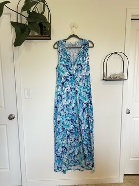 royal blue dresses quince TERESA MAXI DRESS, MULTI LET IT GOGH – Palm Place
